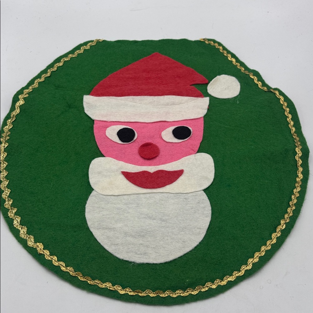 Vintage Santa Face felt toilet seat cover